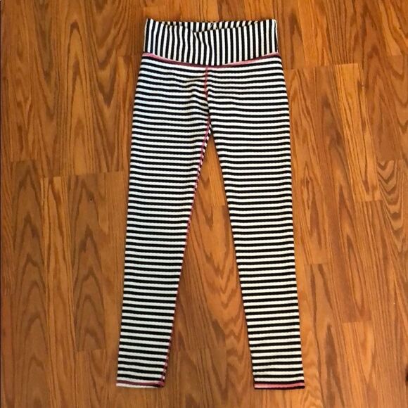 Volcom Black & White Striped Leggings | Size S - Picture 1 of 3